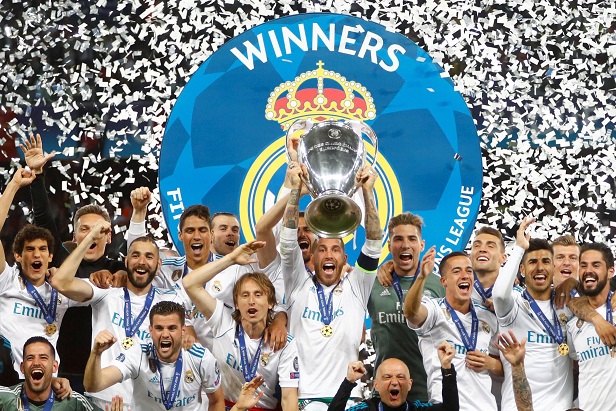 ريال مدريد خلال التتويج بلقب دوري ابطال اوروبا