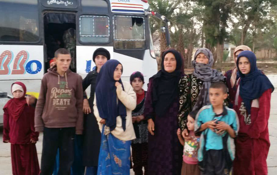 Women and children liberated from the Islamic State group in the Hamima area east of the historic town of Palmyra, Syria, on Nov. 8, 2018.