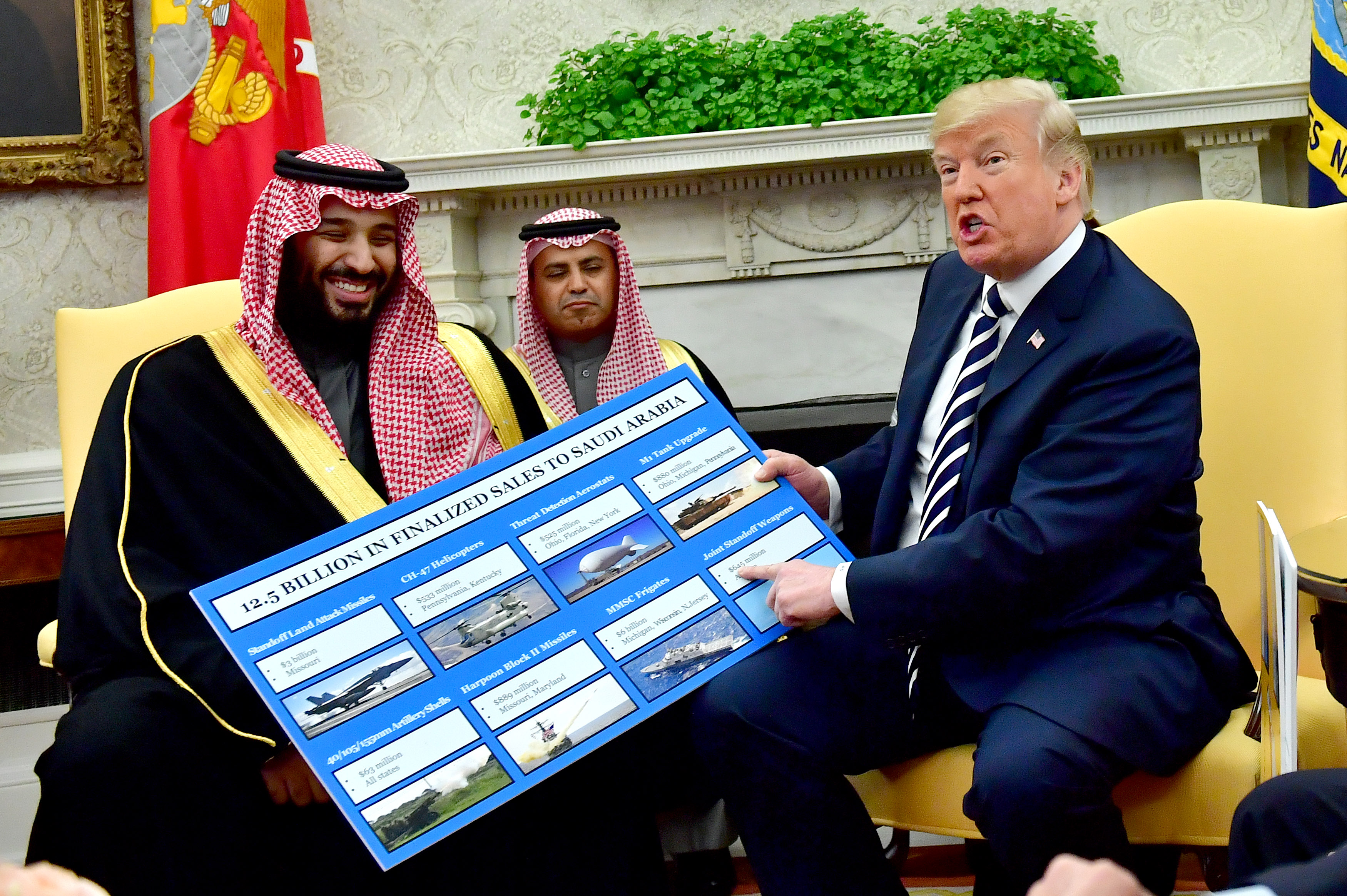 الرئيس الأميركي دونالد ترامب وولي العهد السعودي الأمير محمد بن سلمان
