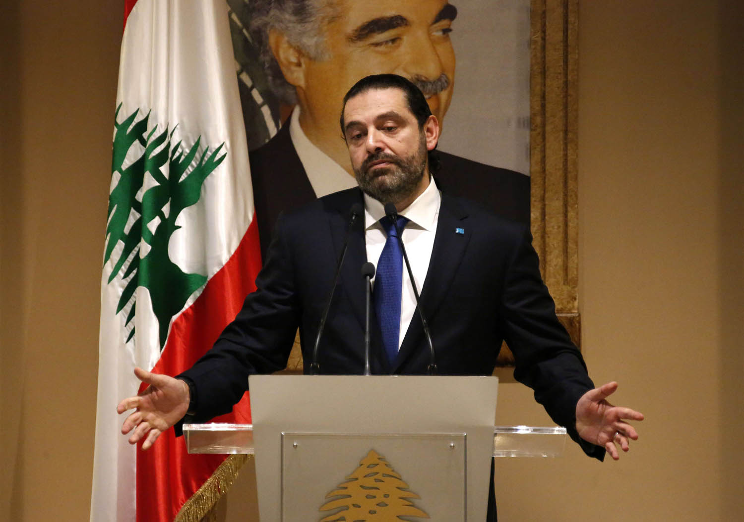 سعد الحريري في مؤتمر صحفي في بيروت