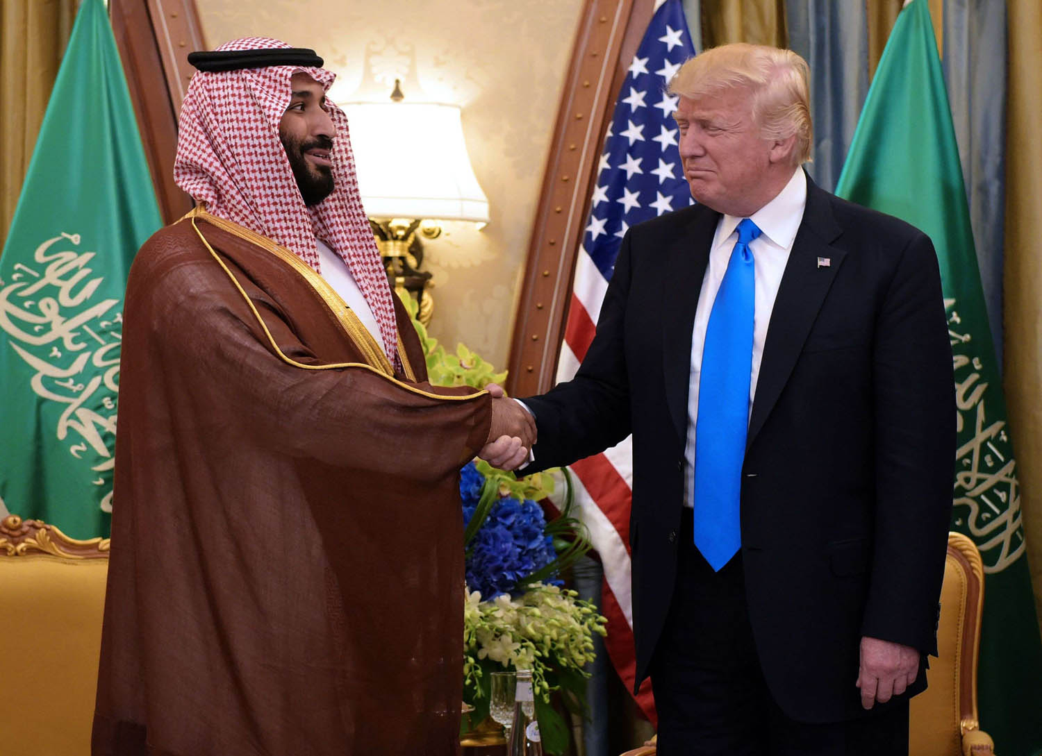 لقاء بين الرئيس الأميركي دونالد ترامب وولي العهد السعودي الأمير محمد بن سلمان
