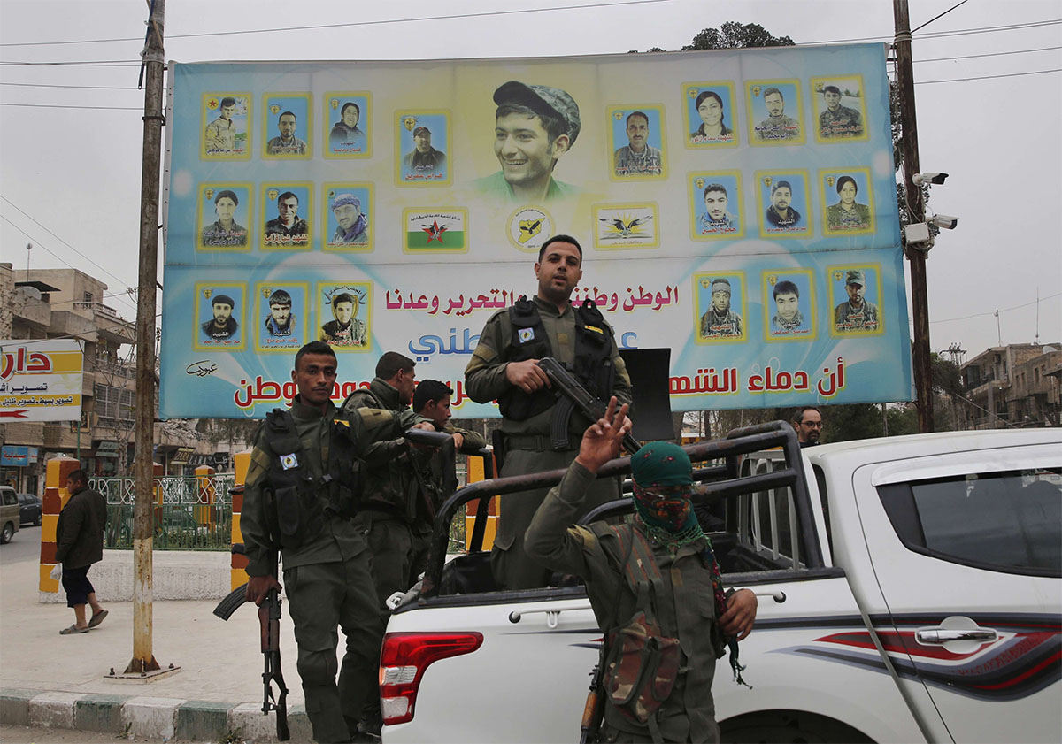 Kurdish fighters still based there in Manbij are part of the coalition-backed Syrian Democratic Forces alliance battling IS jihadists