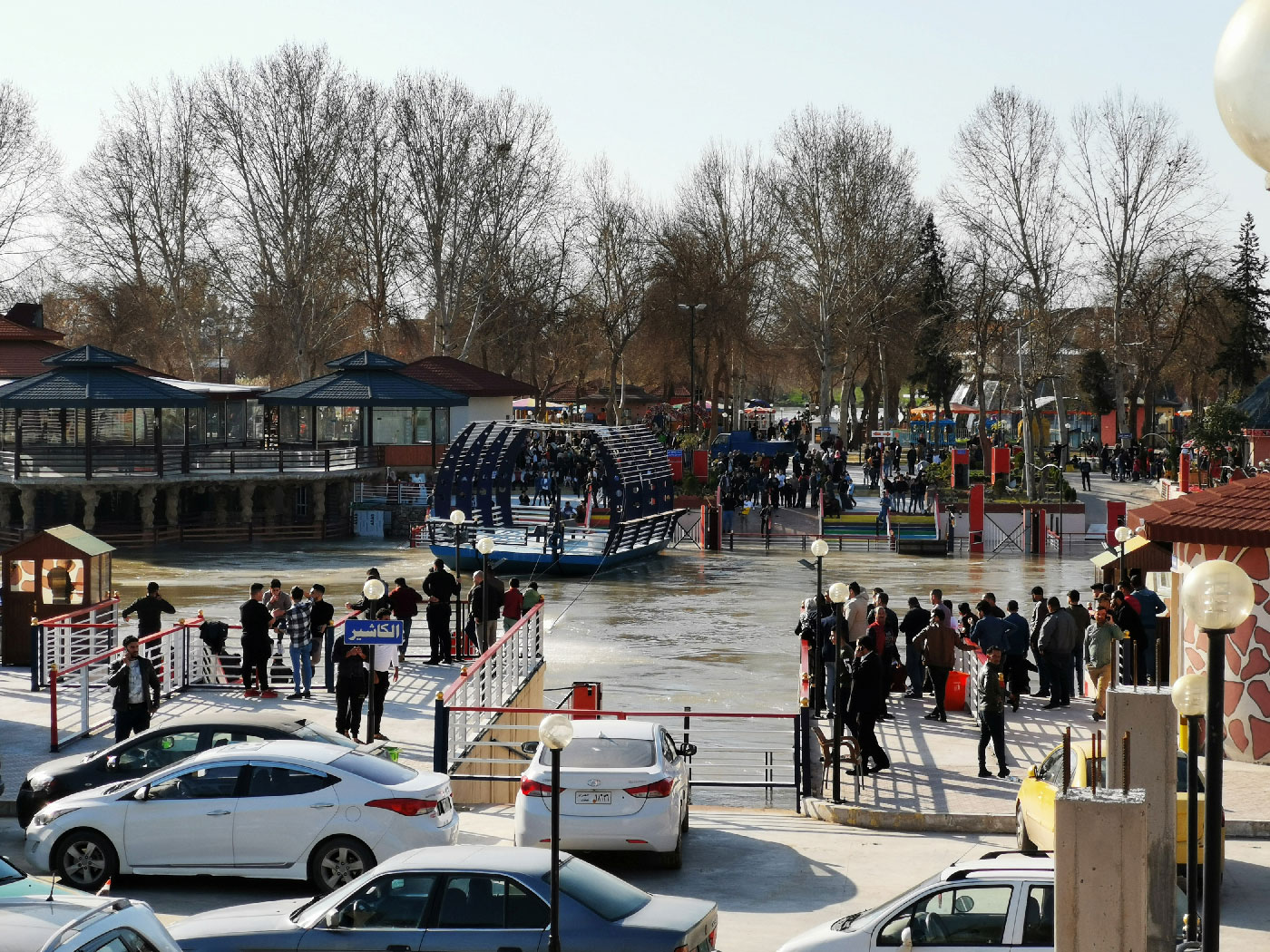 General view of the scene where an overloaded ferry sank in the Tigris river near Mosul in Iraq, March, 21,2019.