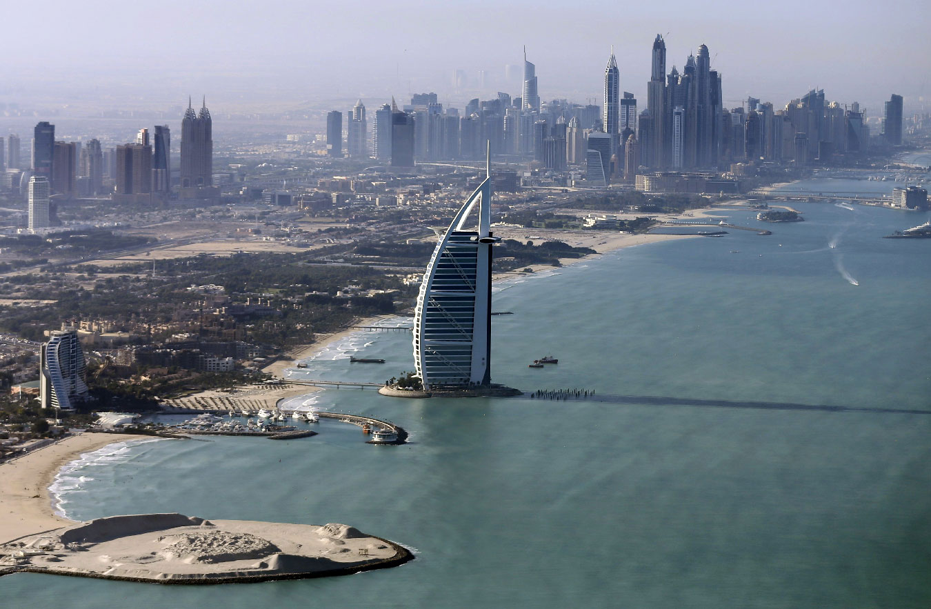 A general view of the luxury Burj al-Arab Hotel at Jumeirah area in Dubai