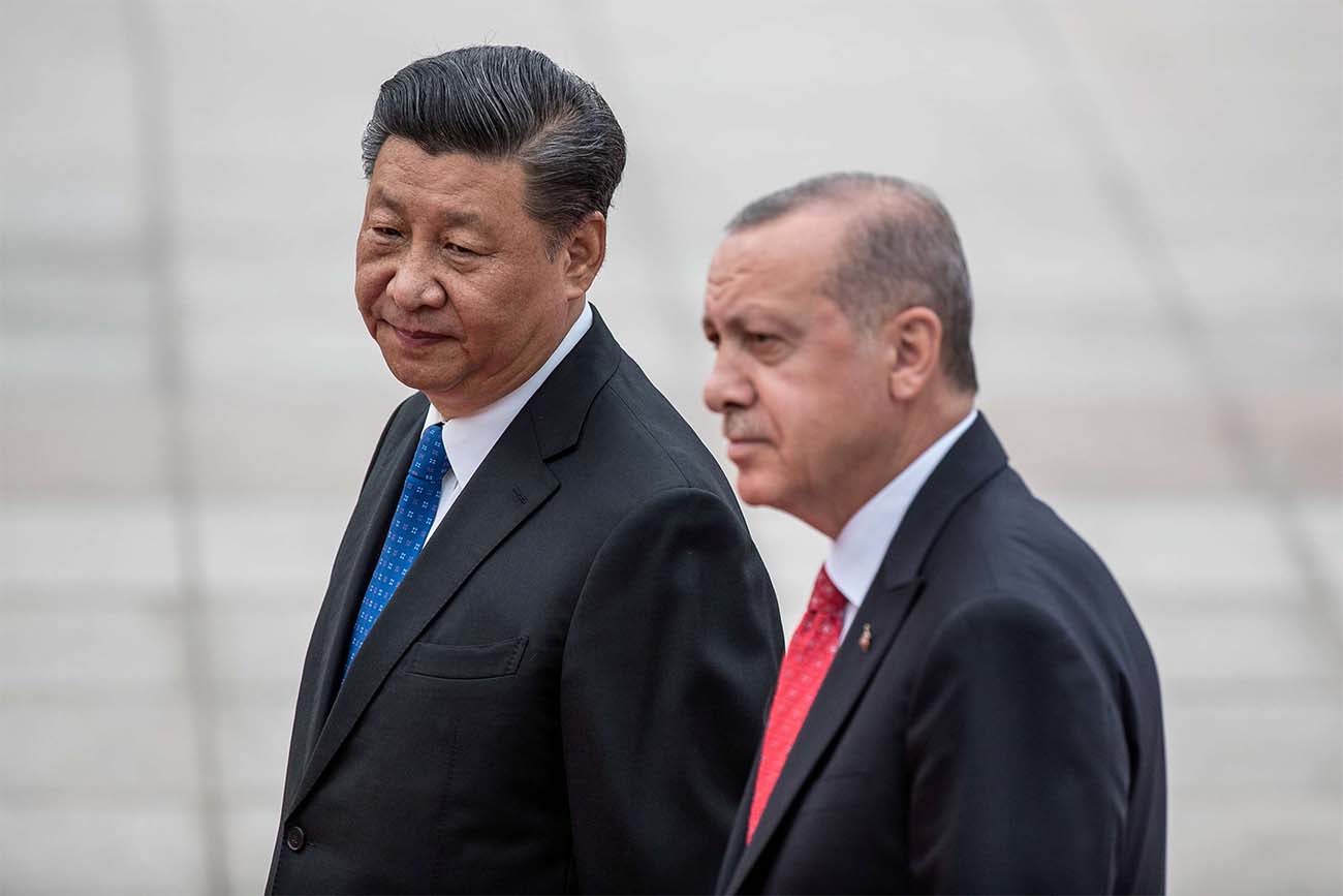 Turkish President Recep Tayyip Erdogan and China's President Xi Jinping