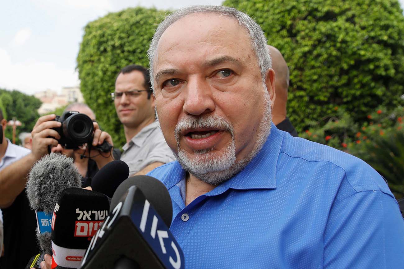 Israel's former defence minister and head of Yisrael Beiteinu party Avigdor Lieberman 