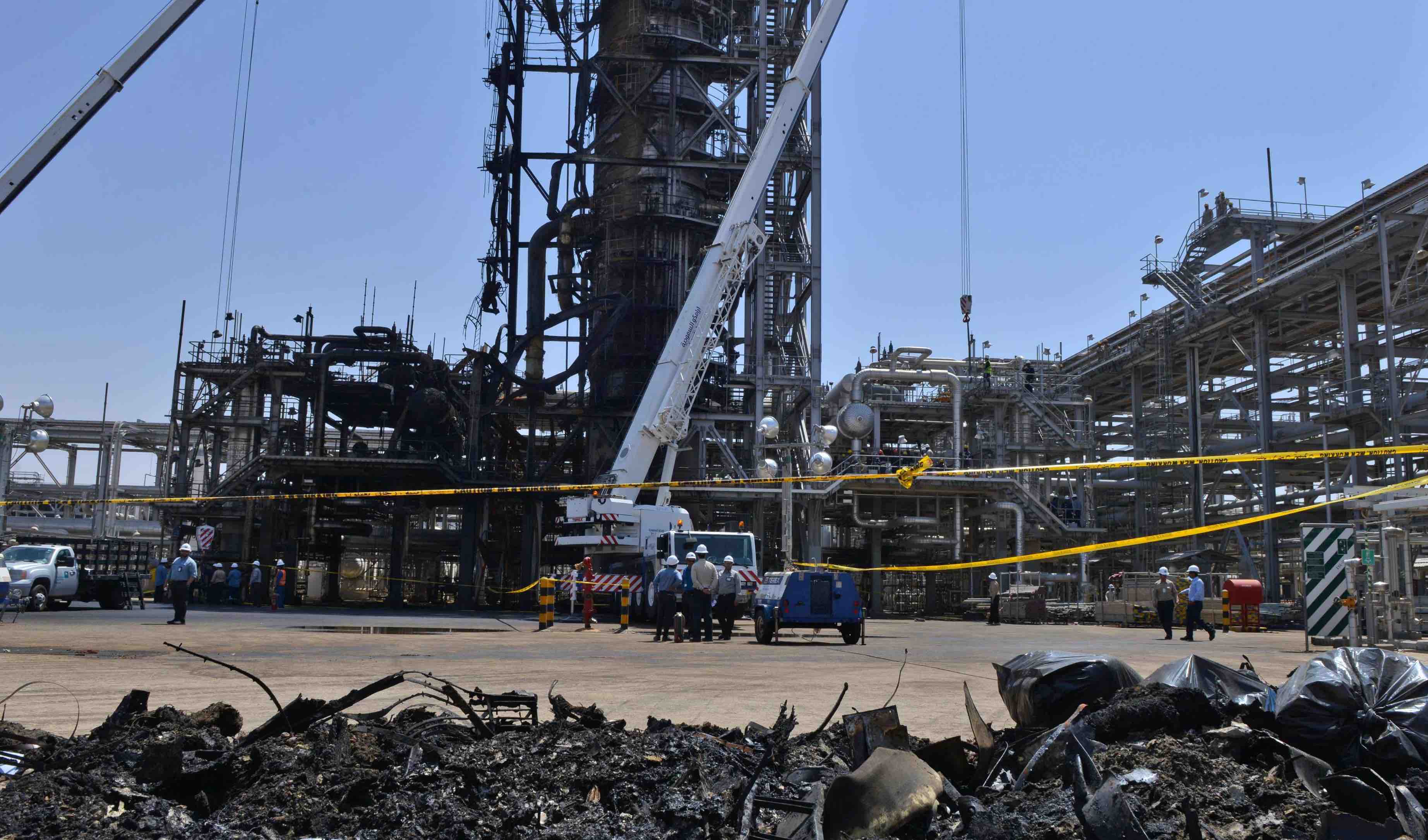 Both main oil contracts saw prices rise more than one percent Monday and traders are keeping tabs on Riyadh's progress in repairing the facilities