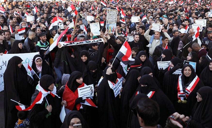 محتجون عراقيون