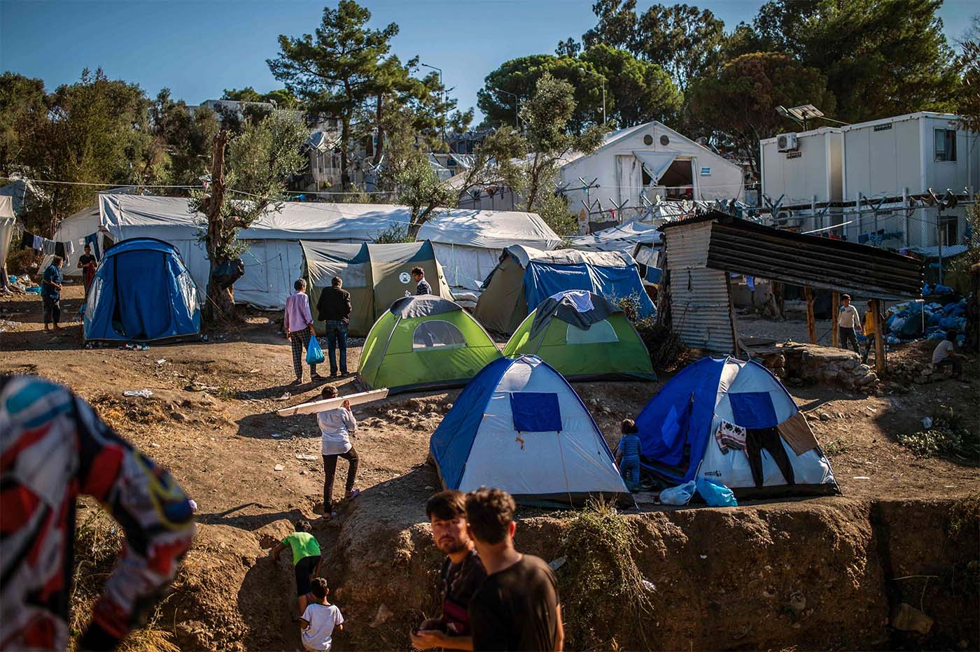 Overcrowded Moria camp