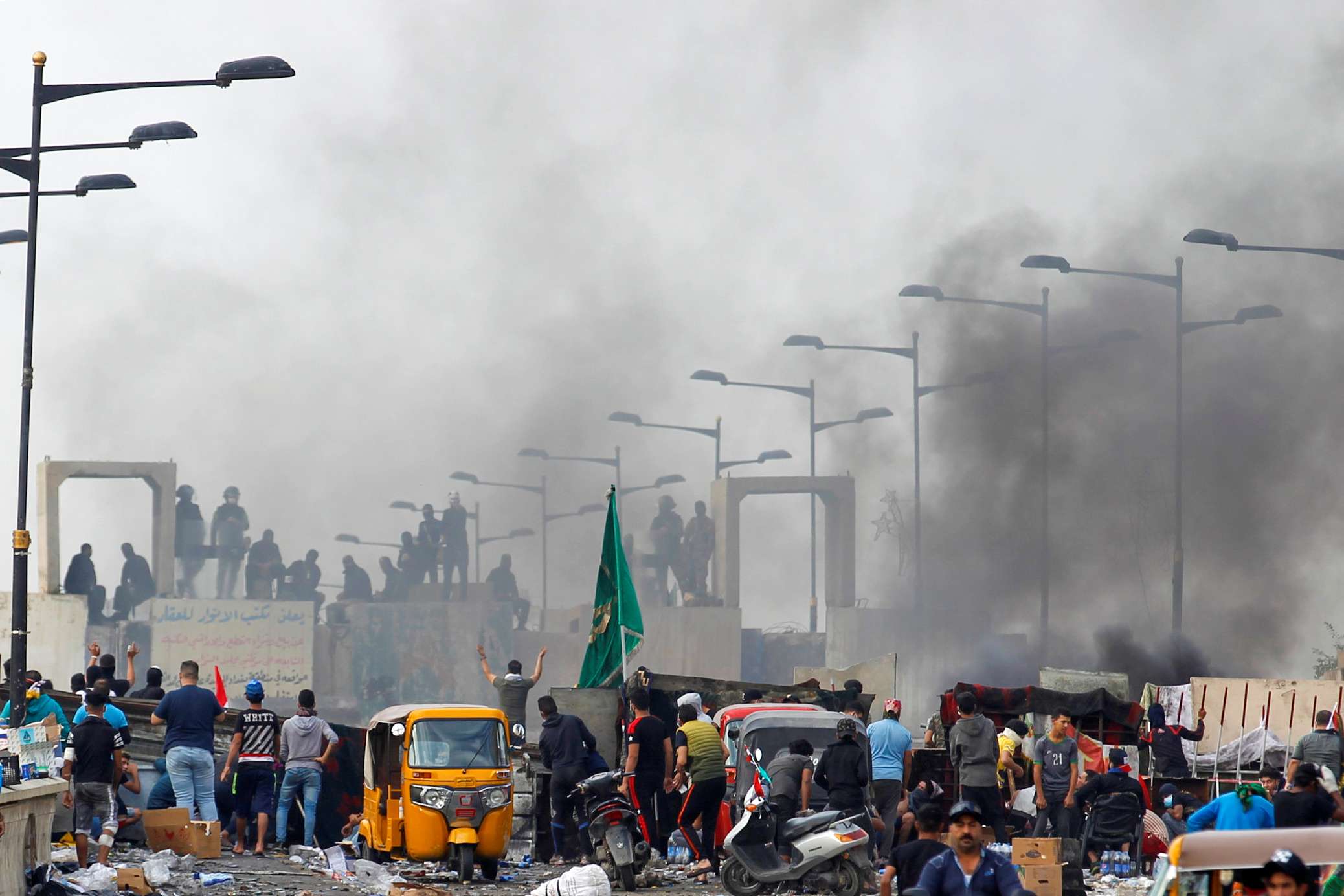 Security forces were positioned on the edges of Tahrir, while elite Counter-Terrorism Service troops and armoured vehicles were seen in surrounding districts
