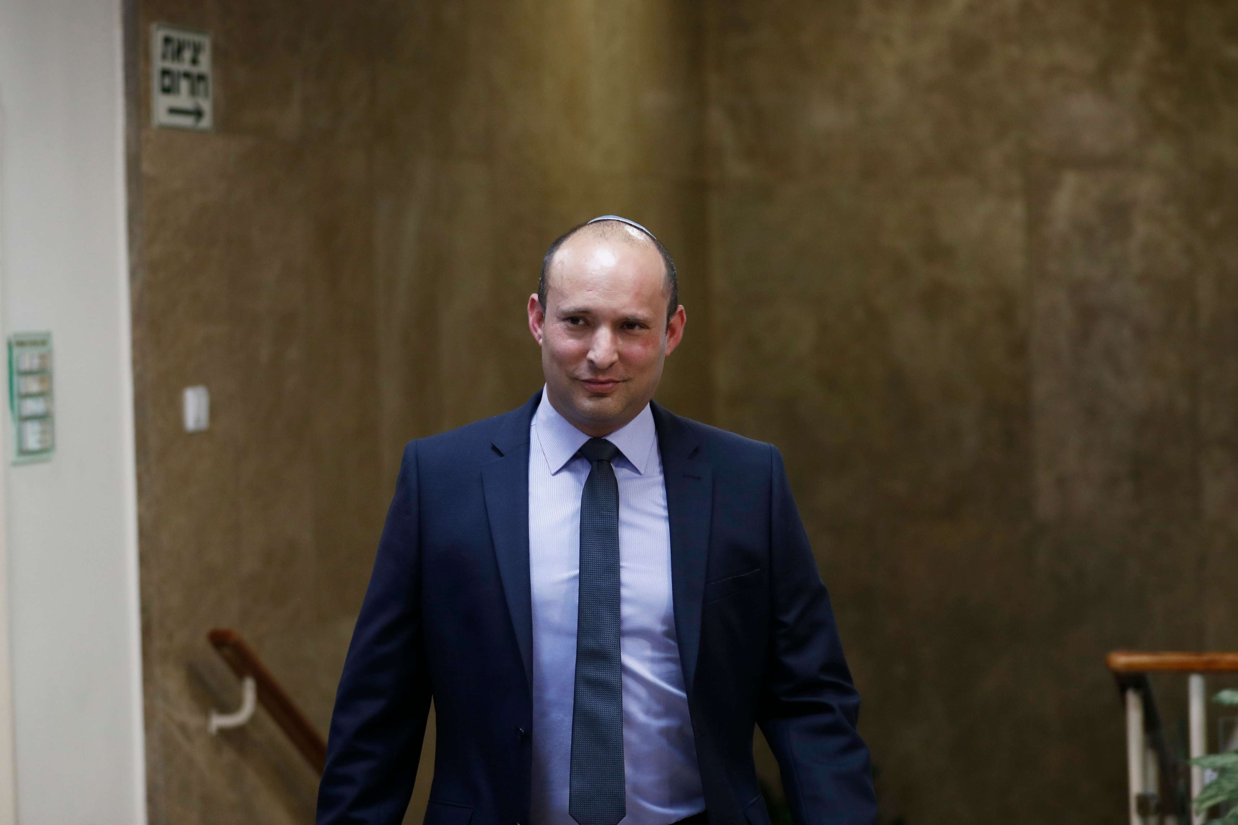 Naftali Bennett attends a weekly cabinet meeting in Jerusalem on June 2, 2019