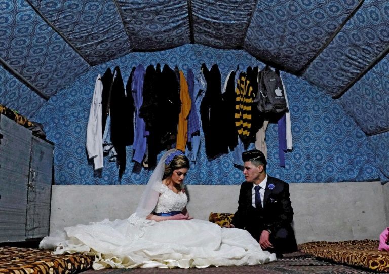 Sundus Garis and her husband Farid Mallo, who were displaced from the Sinjar region in 2014