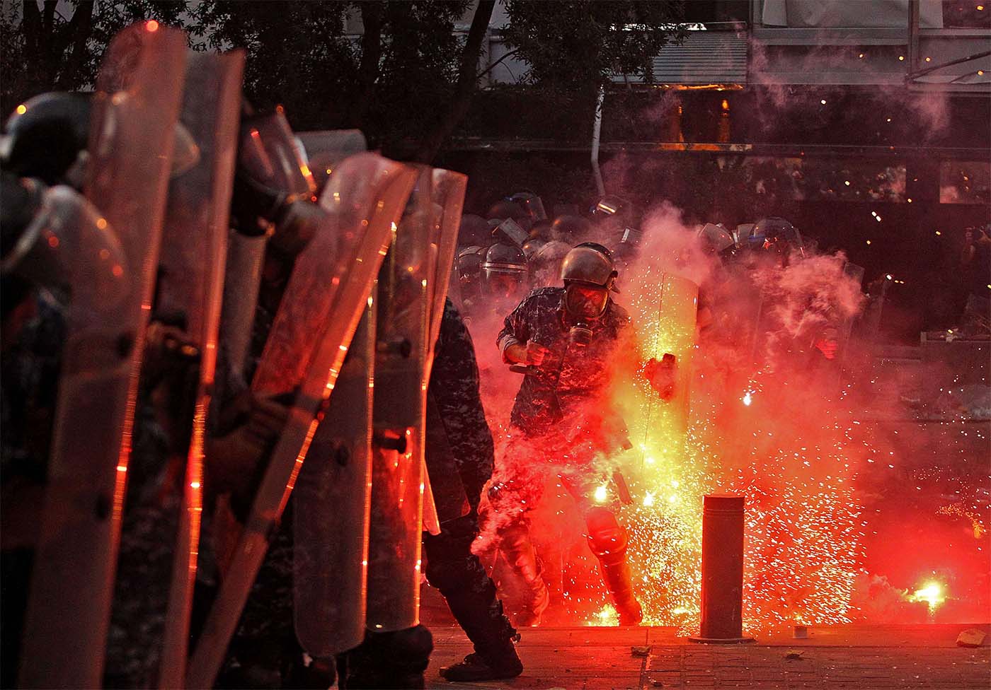 Demonstrations broke out for a third day in central Beirut