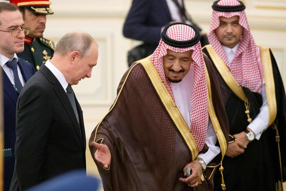 الملك السعودي سلمان بن عبدالعزيز والرئيس الروسي فلاديمير بوتين