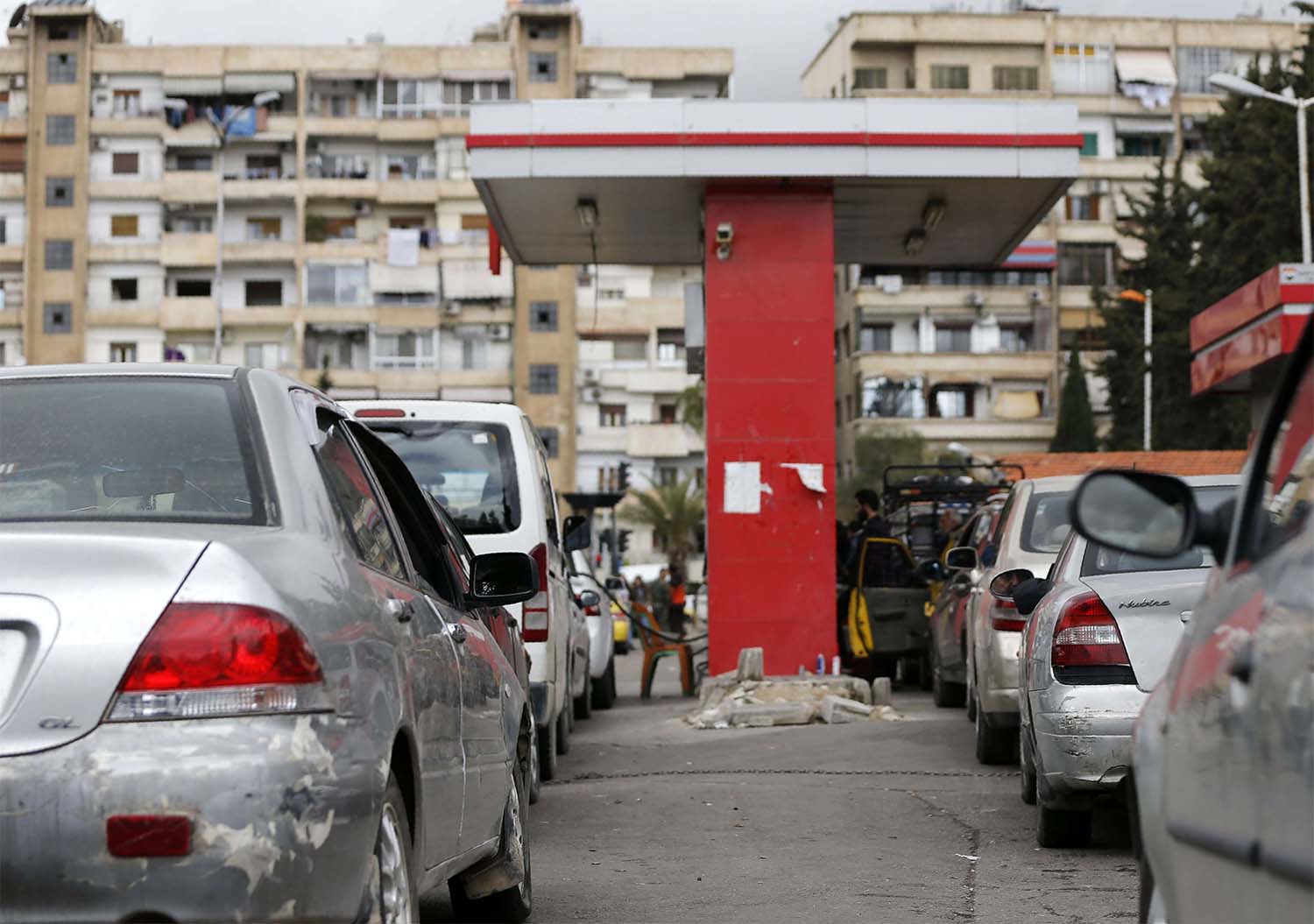 Long queues at petrol stations