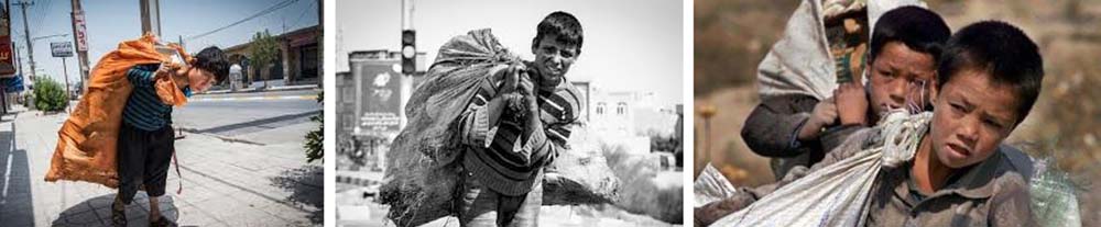 In any city of Iran, you can see children walking in the streets with a bag on their shoulders