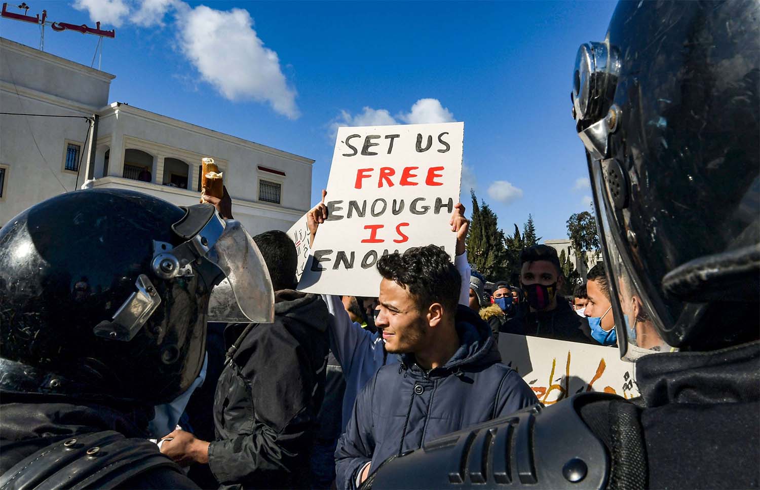 Peaceful protest so far