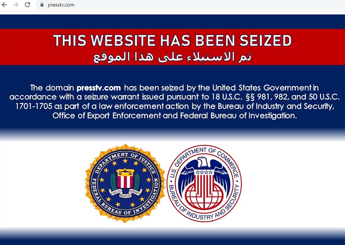 33 websites used by the Iranian Islamic Radio and Television Union and three websites operated by the Iran-backed Kataib Hezbollah militia seized