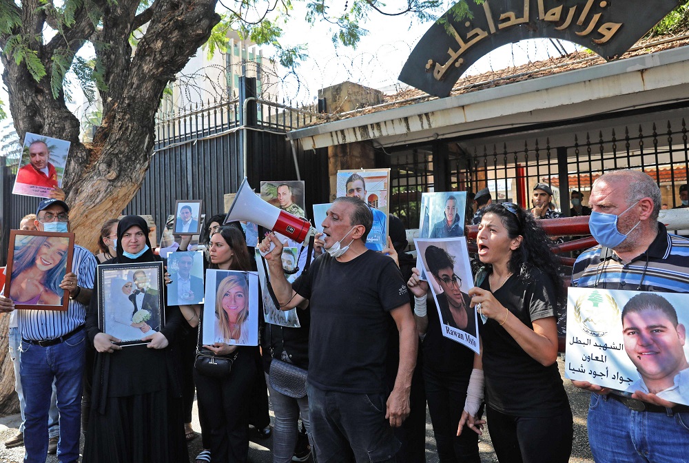 احتجاج اهالي ضحايا انفجار مرفا بيروت