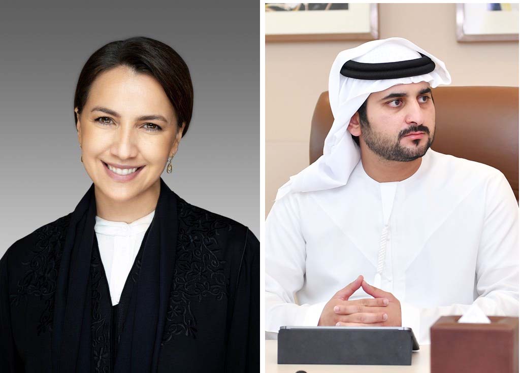 Maryam Al Muhairi (L) and Sheikh Maktoum bin Mohammed bin Rashid Al Maktoum (R)