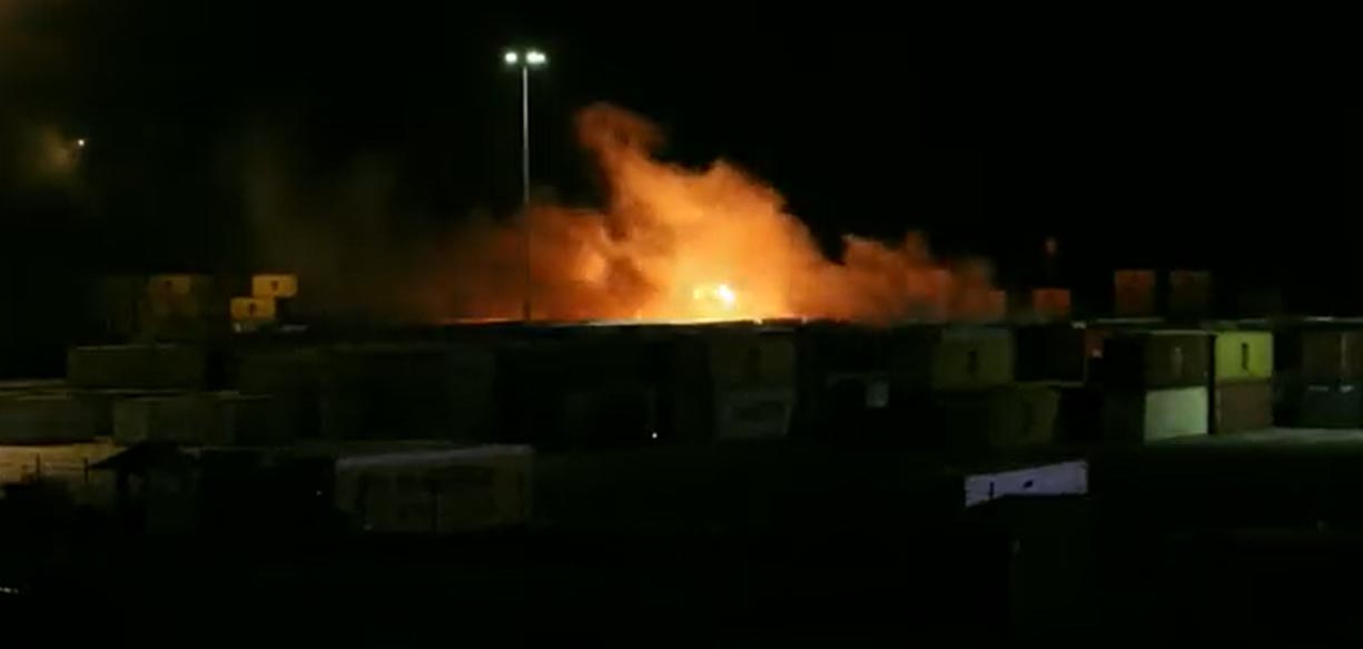 Several missiles struck the containers area in Latakia port