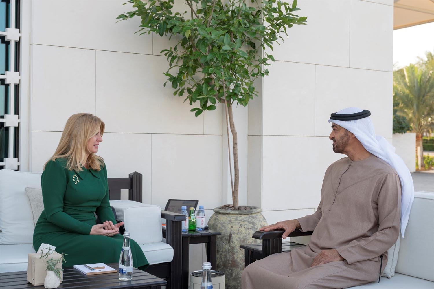 Sheikh Mohamed and Čaputová talked about regional and international issues of mutual concern