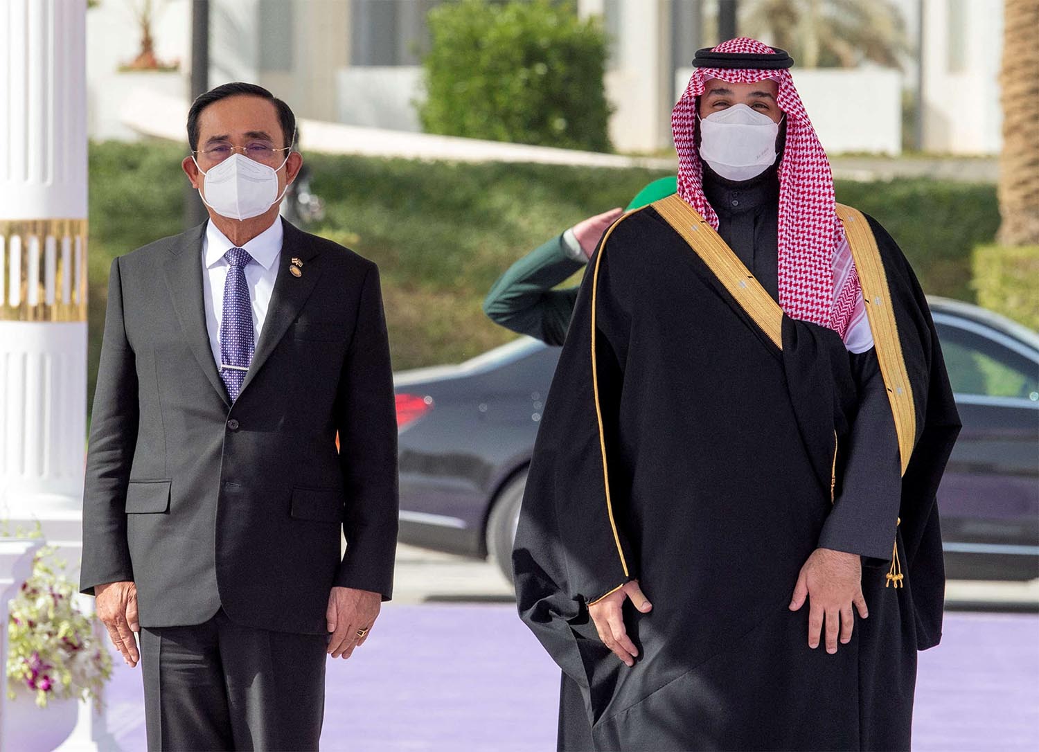 Thailand's Prime Minister Prayuth Chan-ocha received by Crown Prince Mohammed bin Salman in Riyadh