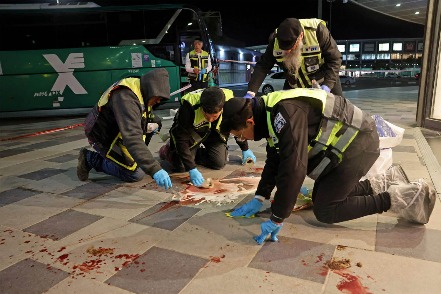 Police said the attacker careened his car into a cyclist and stabbed five people across a swath of the city center