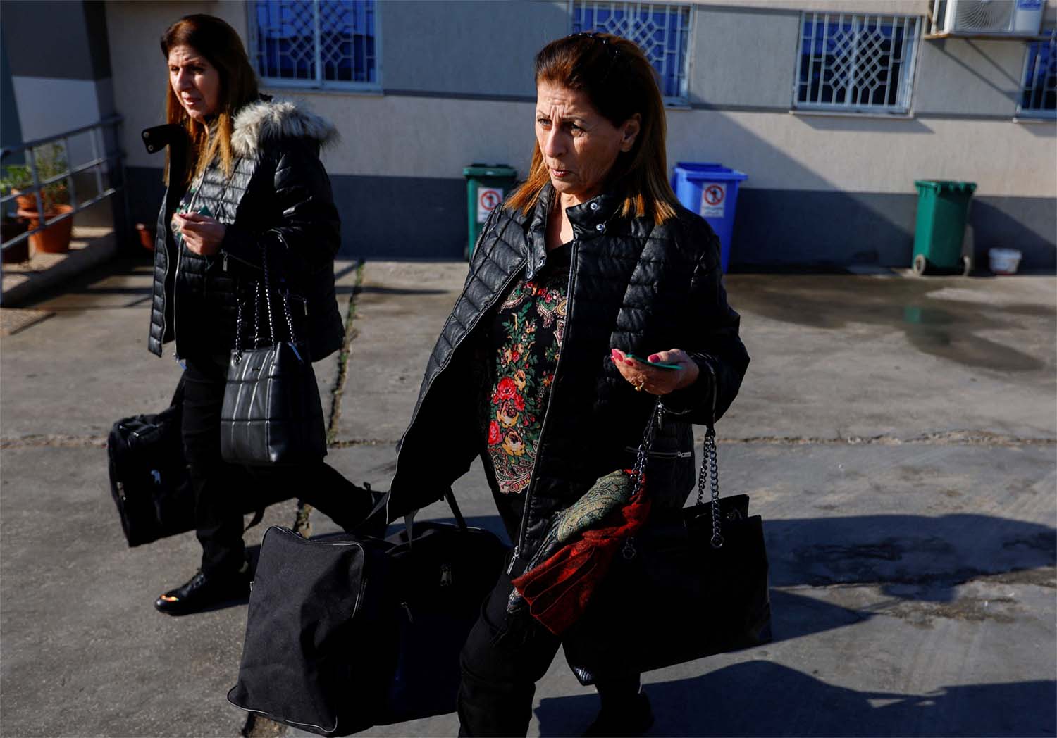 Two Palestinian Christian women leave the Gaza Strip through Israeli Erez crossing heading to Bethlehem to attend Christmas celebrations