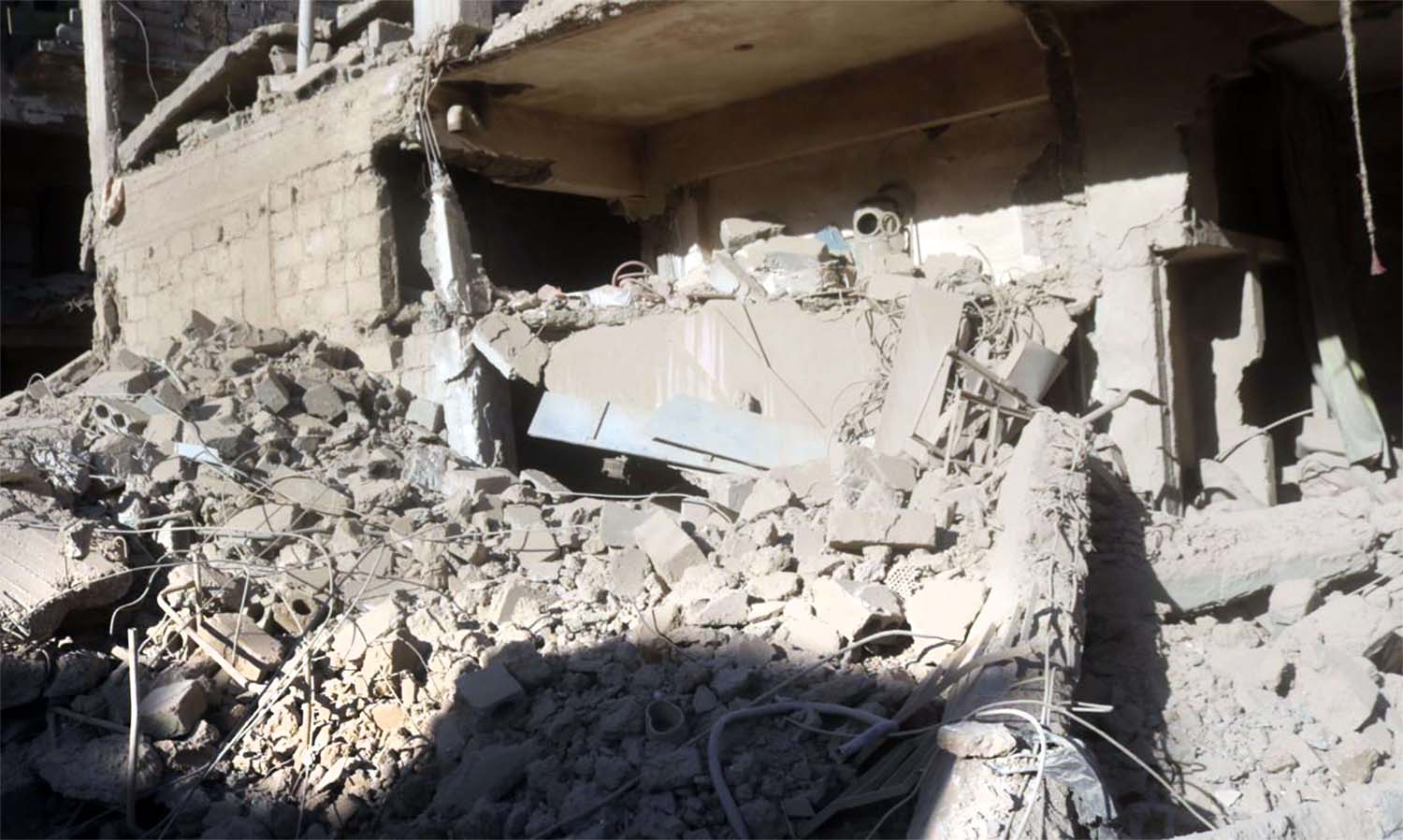 Syrian state media claimed that a mine “left by terrorists” detonated in the area