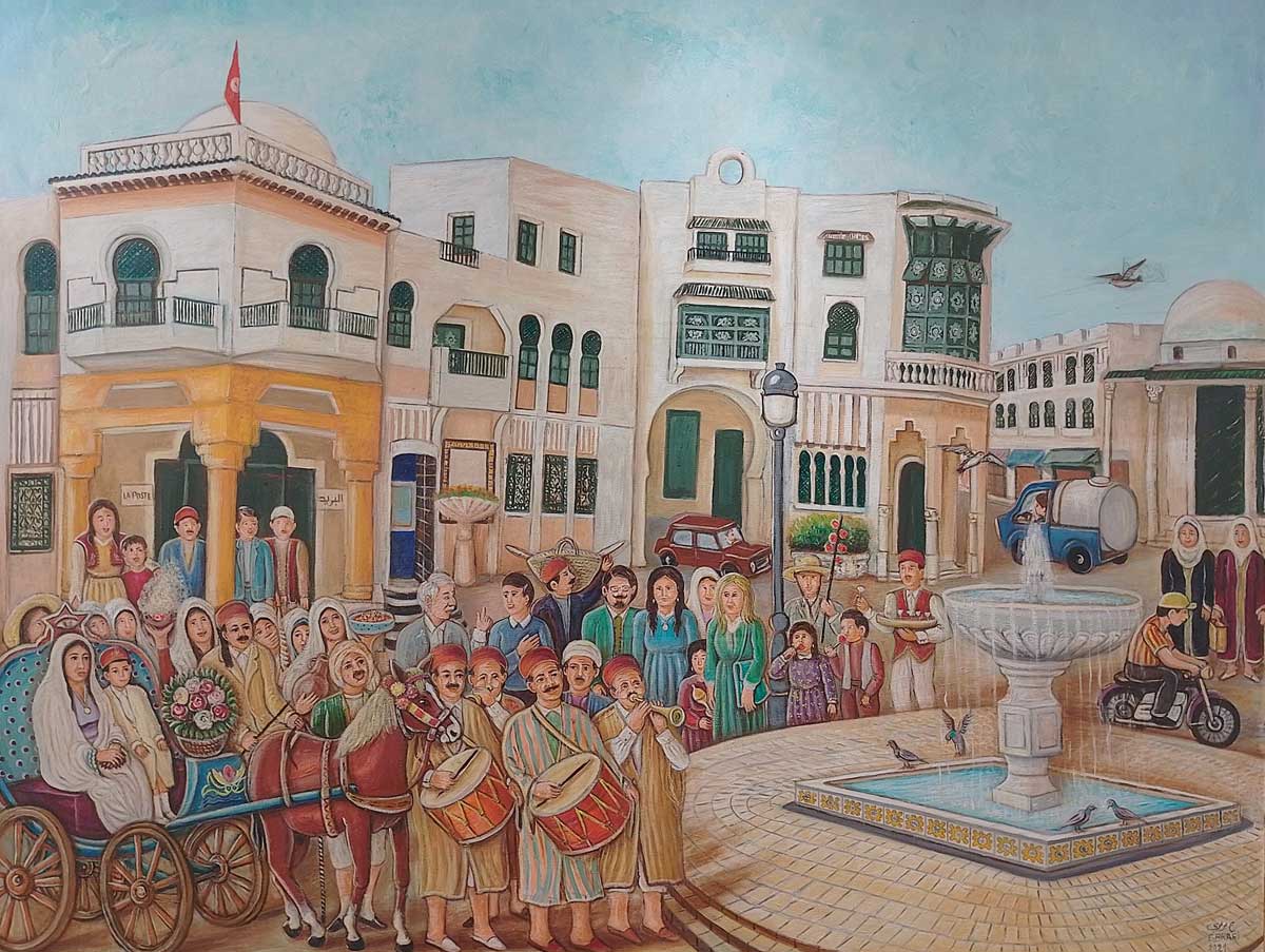لوحة (من صفحة عزالدين البراري بفيسبوك)