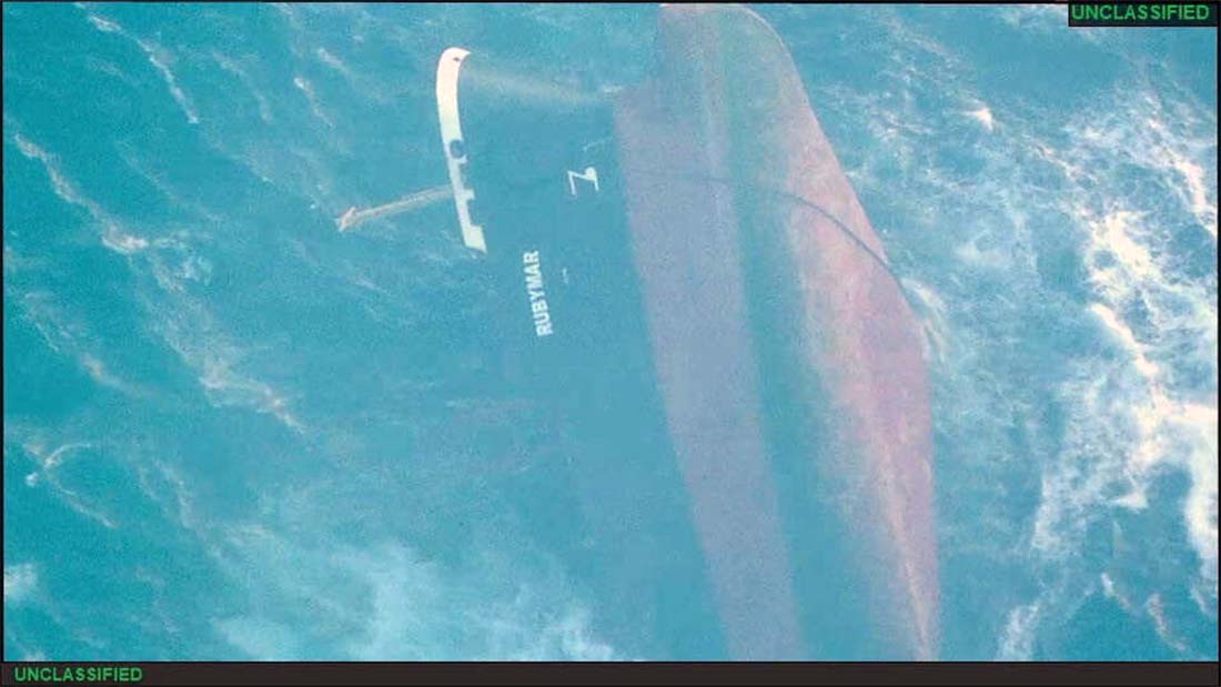 The UK-owned vessel Rubymar had sunk in the Red Sea after being struck by an anti-ship ballistic missile fired by Houthis