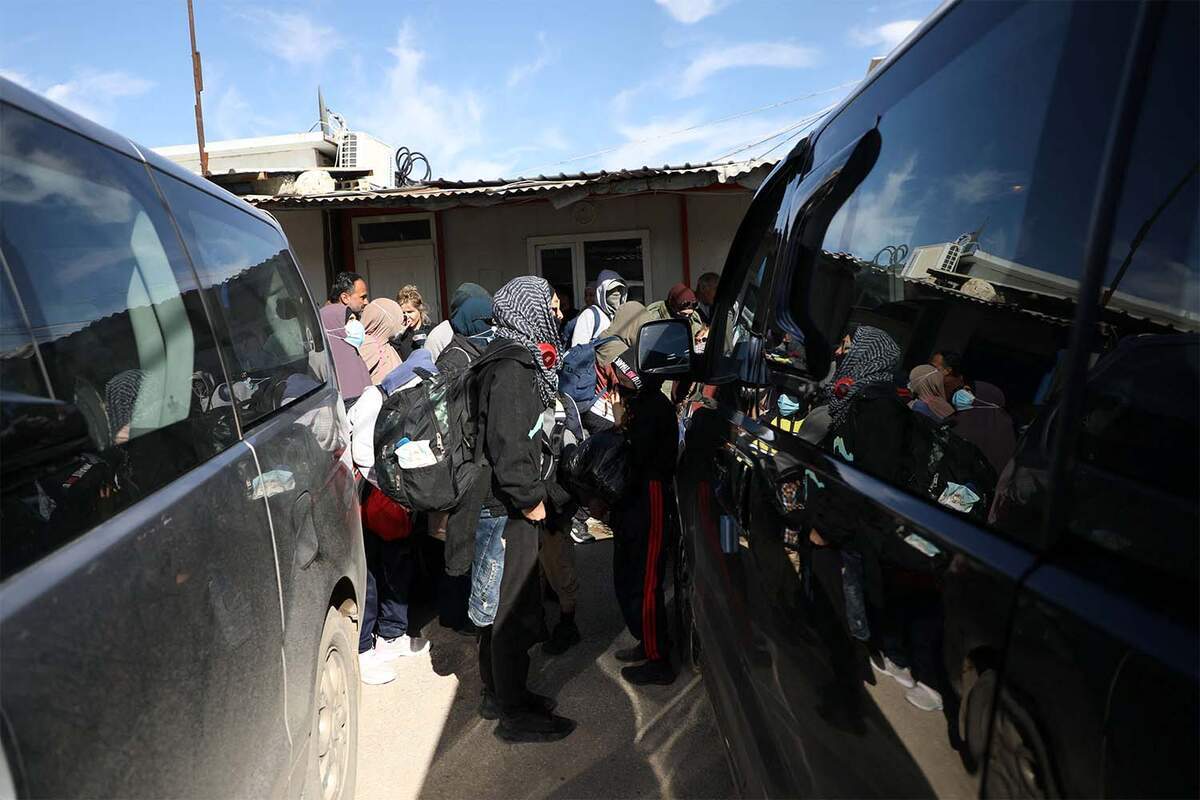 The Australian prisoners boarding the bus