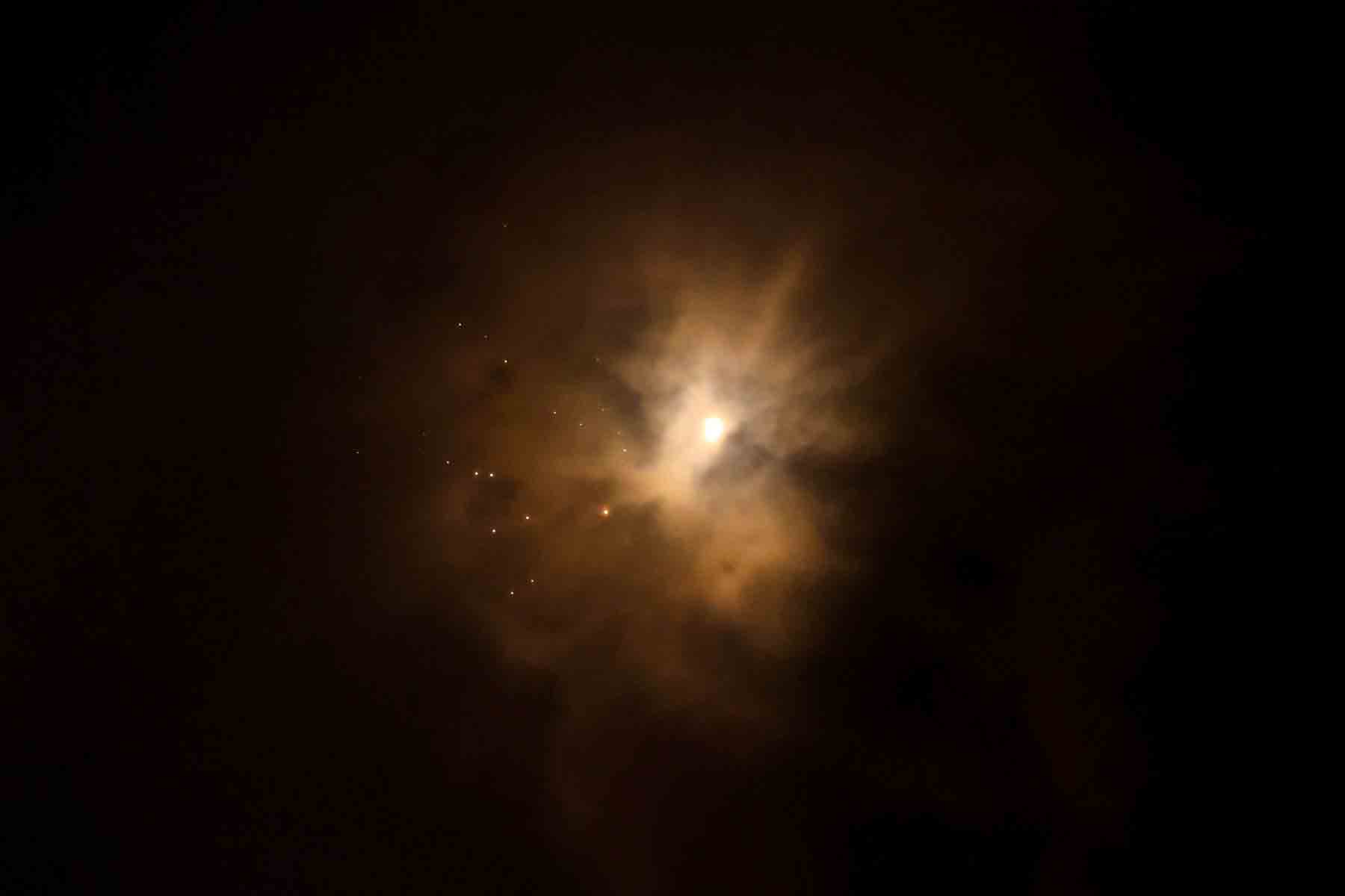 Cluster warheads break apart at an altitude of 7-10 km above the ground, creating dozens of separate impact sites
