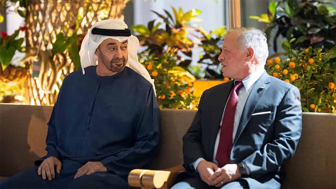 Sheikh Mohamed reaffirmed the UAE's solidarity with Jordan in defending its territory 