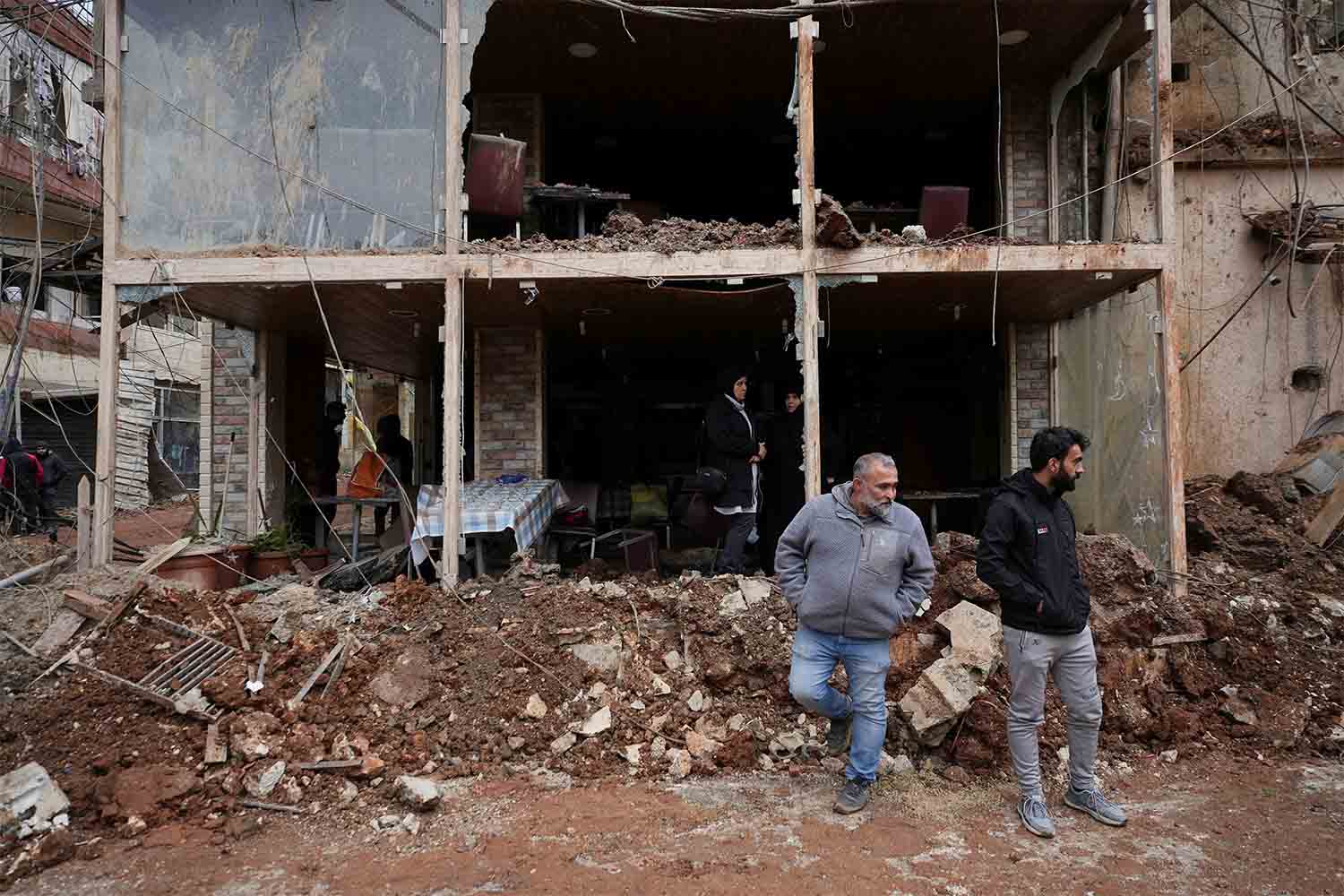 The aftermath of Israeli military's airborne operation that dropped troops overnight in the town of Nabi Chit