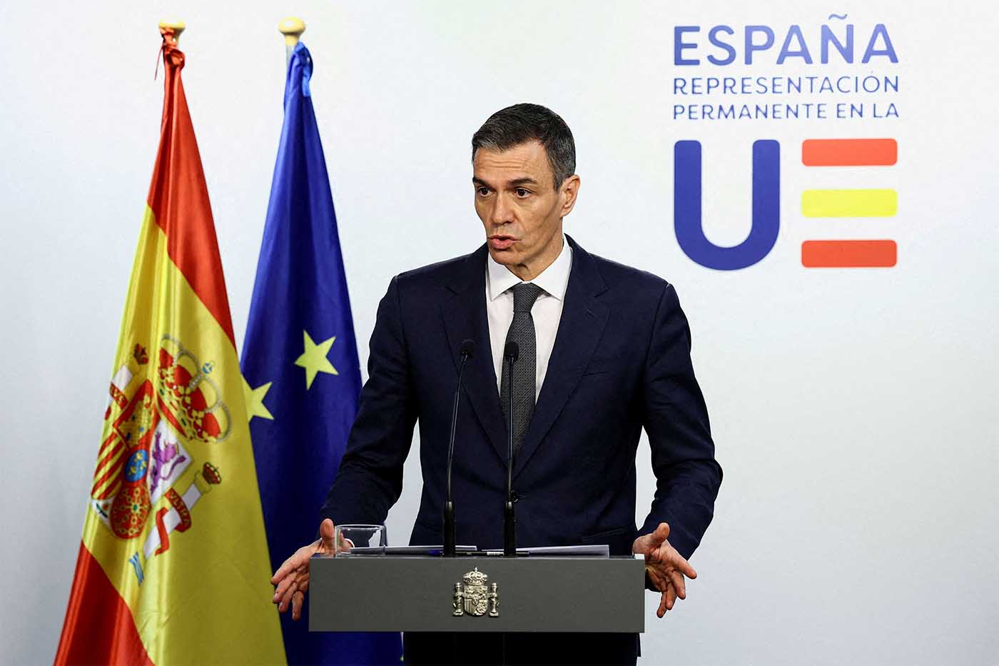 Pedro Sanchez heavily critical of Israel
