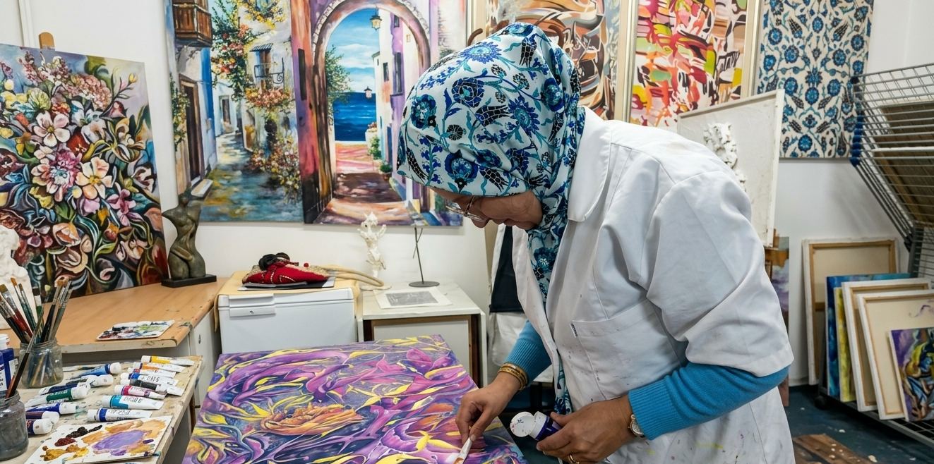 لوحات الفنانة إكرام بوجلبان