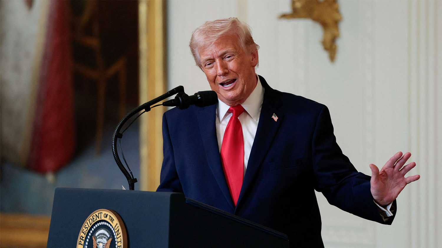 Trump says he will continue to blockade Iran's ports