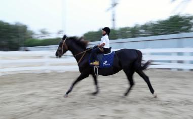 طفلة سعودية تتعالج من اعاقة بركوب الخيل