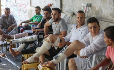 جرحى فلسطينيون اصيبوا في مسيرات العودة