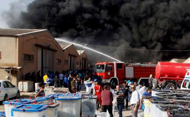 حريق صناديق الاقتراع في العراق