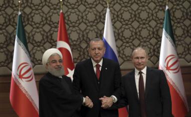 الرؤساء بوتين وأردوغان وروحاني