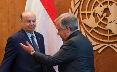 الأمين العام للأمم المتحدة والرئيس اليمني