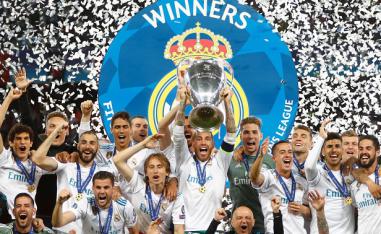 ريال مدريد خلال التتويج بلقب دوري ابطال اوروبا