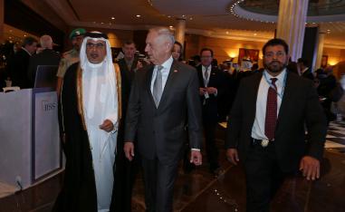 Bahrain's Crown Prince Salman bin Hamad al-Khalifa walks with the US Defense Secretary James Mattis at the inauguration of the 14th regional security summit "The Manama Dialogue" in Manama, Bahrain October 26, 2018.