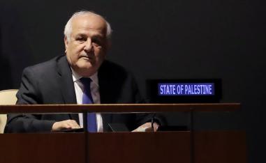 Palestinian Ambassador to the United Nations Riyad Mansour in New York, on October 16.