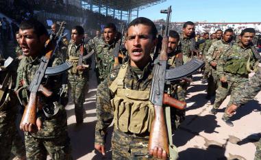 The SDF have faced a fierce fightback from the jihadists, including under the cover of sandstorms