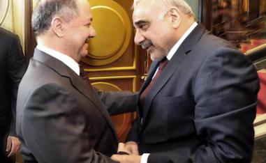 رئيس الوزراء العراقي عادل عبدالمهدي يستقبل الزعيم الكردي مسعود بارزاني في بغداد