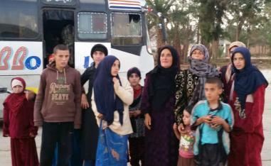 Women and children liberated from the Islamic State group in the Hamima area east of the historic town of Palmyra, Syria, on Nov. 8, 2018.
